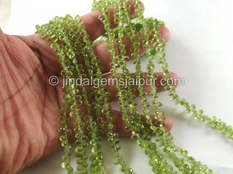 Peridot Faceted Drops Beads