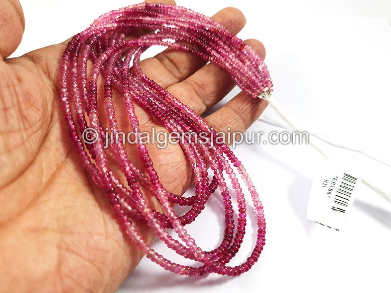 Ruby Smooth Roundelle Shaded Shape Beads