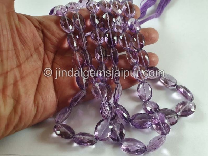 Amethyst Faceted Oval Nuggets Beads