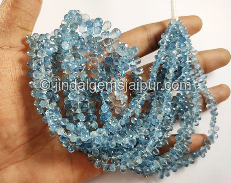 Santa Maria Aquamarine Faceted Drops Shape Beads