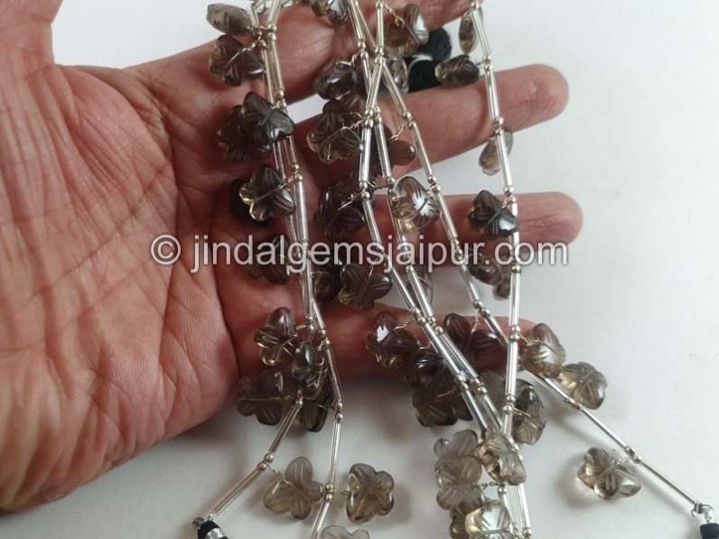 Smoky quartz Faceted Butterfly Beads