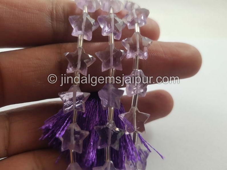 Pink Amethyst Faceted Star Beads