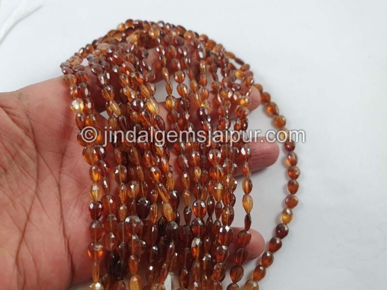 Spessartite Shaded Faceted Pear Beads