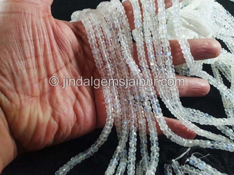 Rainbow Moonstone Faceted Roundelle Shape Beads