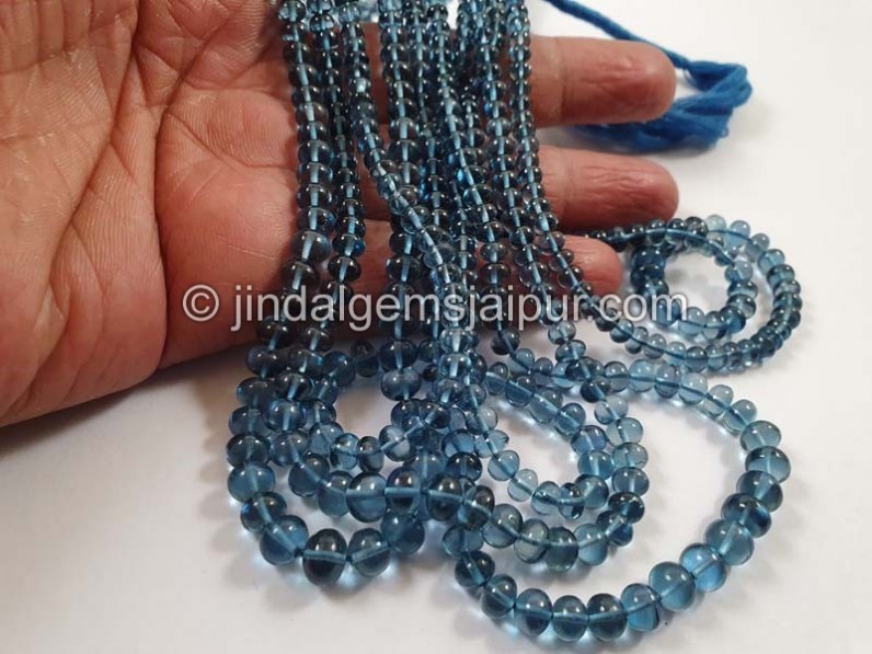 London Blue Topaz Smooth Roundelle Beads