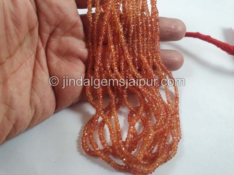 Orange Songea Sapphire Faceted Roundelle Beads