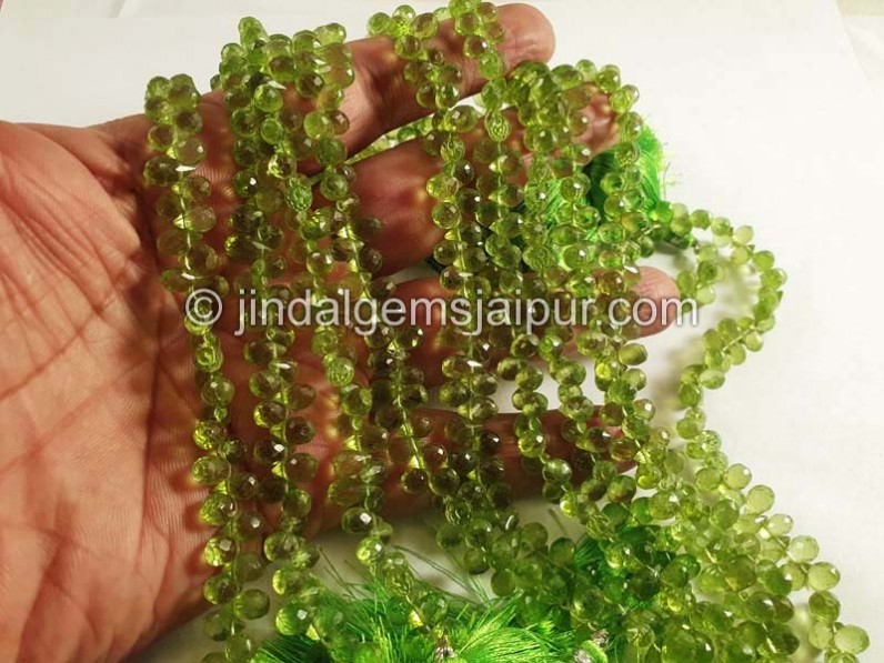 Peridot Faceted Drops Shape Beads