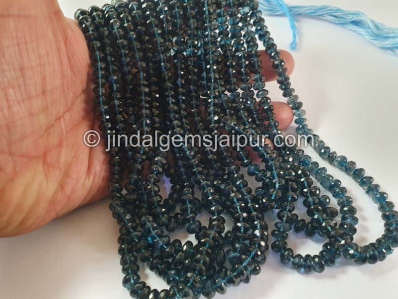 London Blue Topaz Big Faceted Roundelle Beads