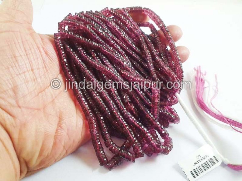 Rhodolite Garnet Faceted Tyre Beads