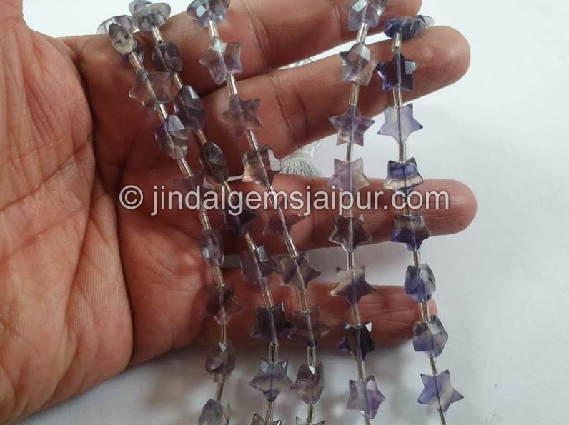 Fluorite Faceted Star Beads