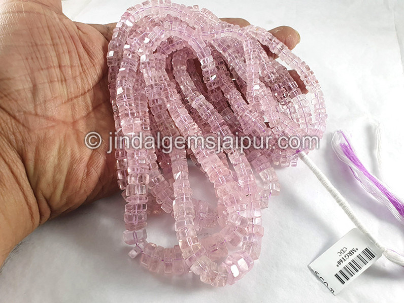 Pink Morganite Step Cut Bolt Shape Beads