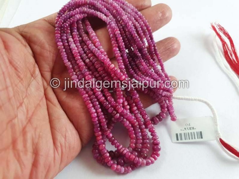 Ruby Natural Shaded Smooth Roundelle Beads