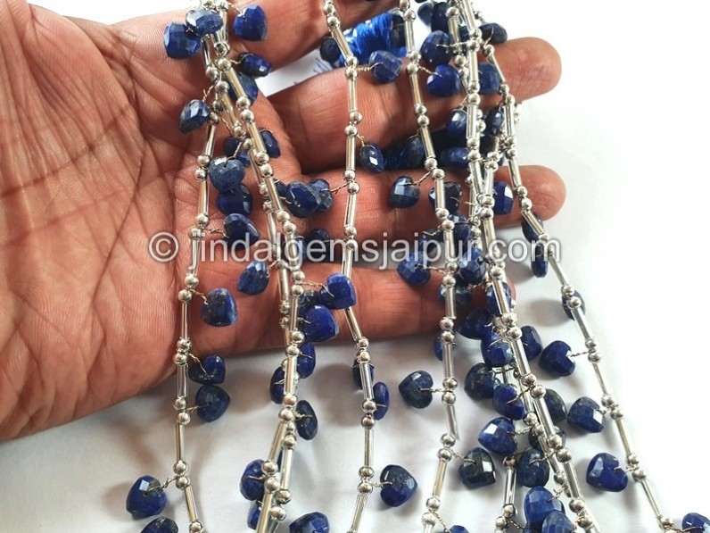 Lapis Fancy Faceted Heart Beads