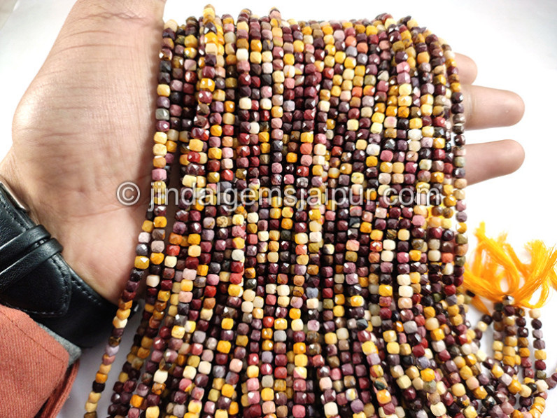 Mookite Faceted Cube Shape Beads