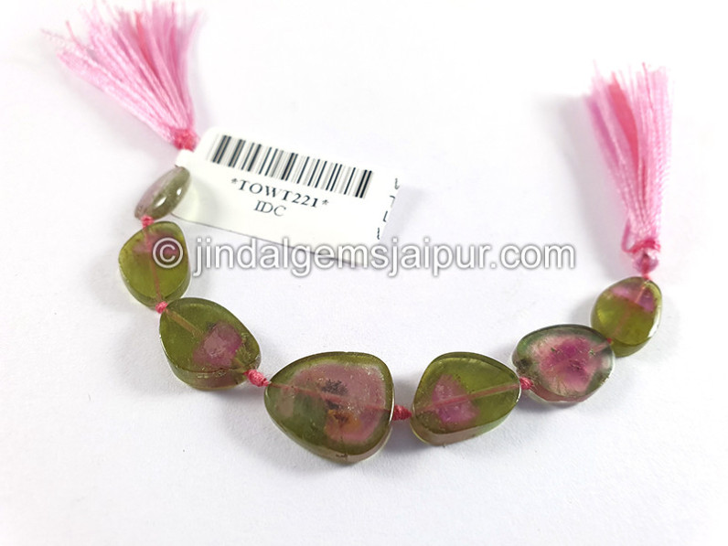 Watermelon Tourmaline Smooth Slices Beads