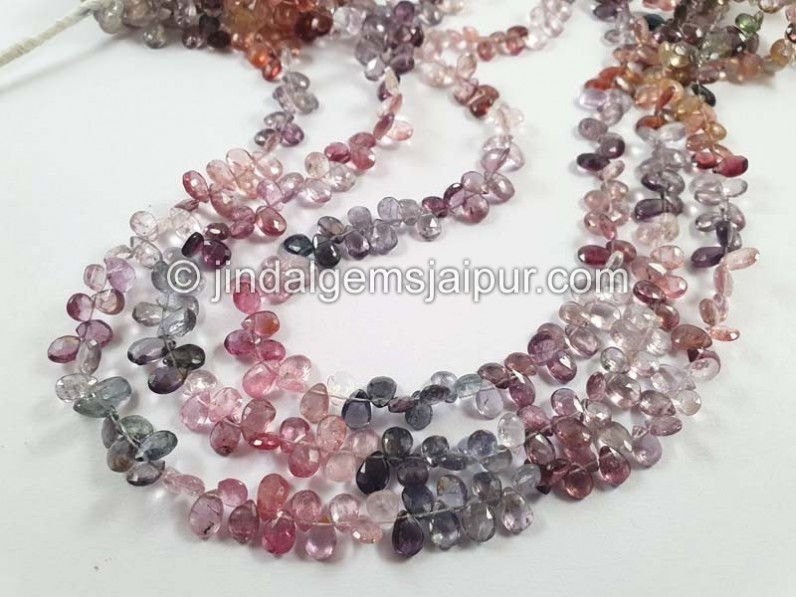 Multi Spinel Faceted Pear Beads