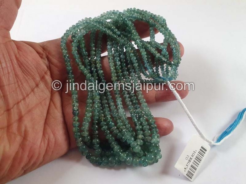 Blue Tourmaline Smooth Roundelle Beads