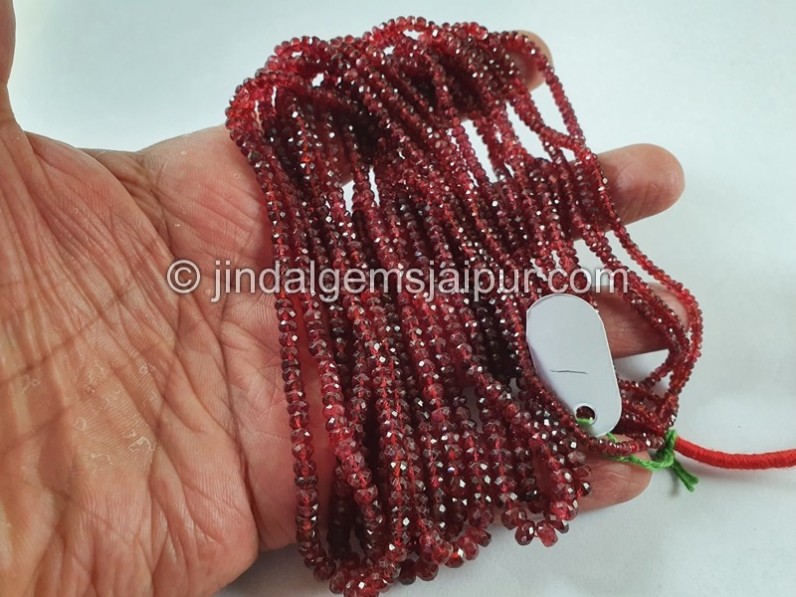 Red Spinel Faceted Roundelle Beads