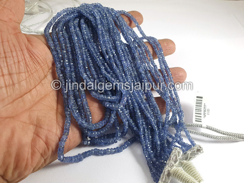 Blue Sapphire Burma Faceted Roundelle Shape Beads