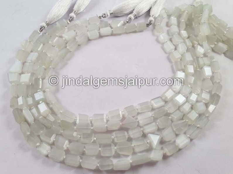 White Moonstone Faceted Nugget Beads