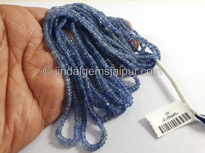 Blue Sapphire Burma Smooth Roundelle Shape Beads