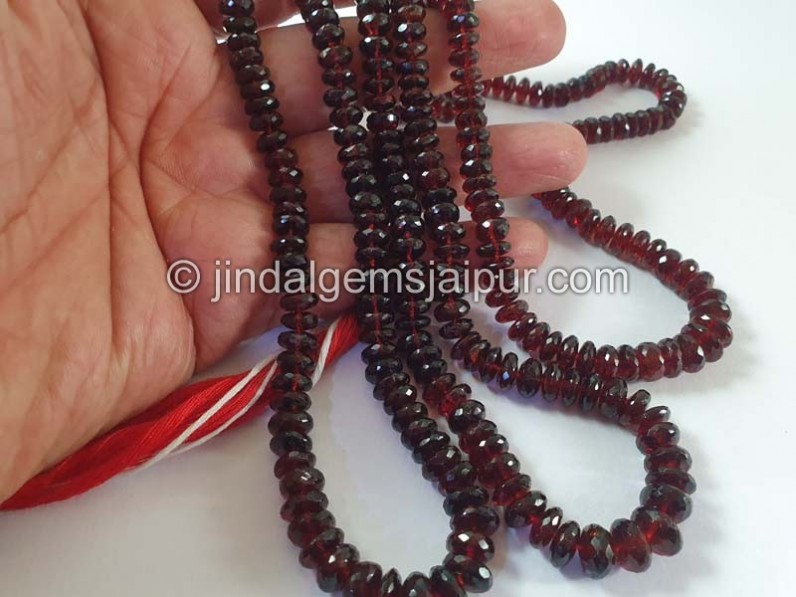 Garnet Big Faceted Roundelle Beads