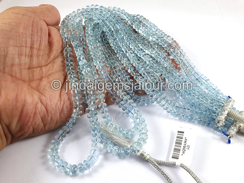 Aquamarine Smooth Roundelle Shape Beads