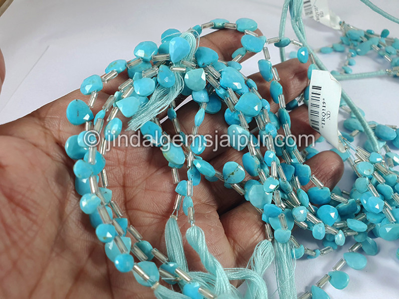 Turquoise Faceted Heart Shape Beads