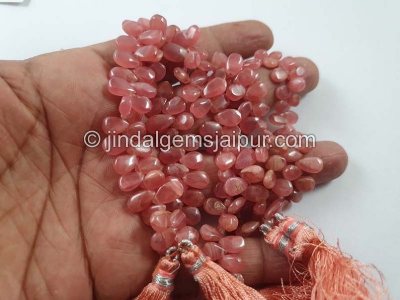 Rhodochrosite Plain Pear Shape Beads