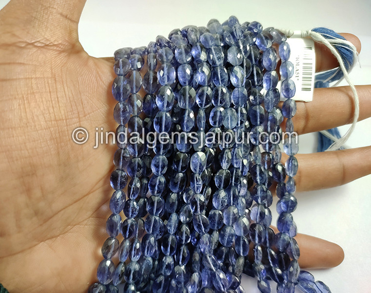 Iolite Faceted Oval Shape Beads