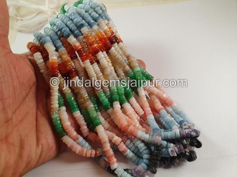 Multi Opal Smooth Tyre Beads