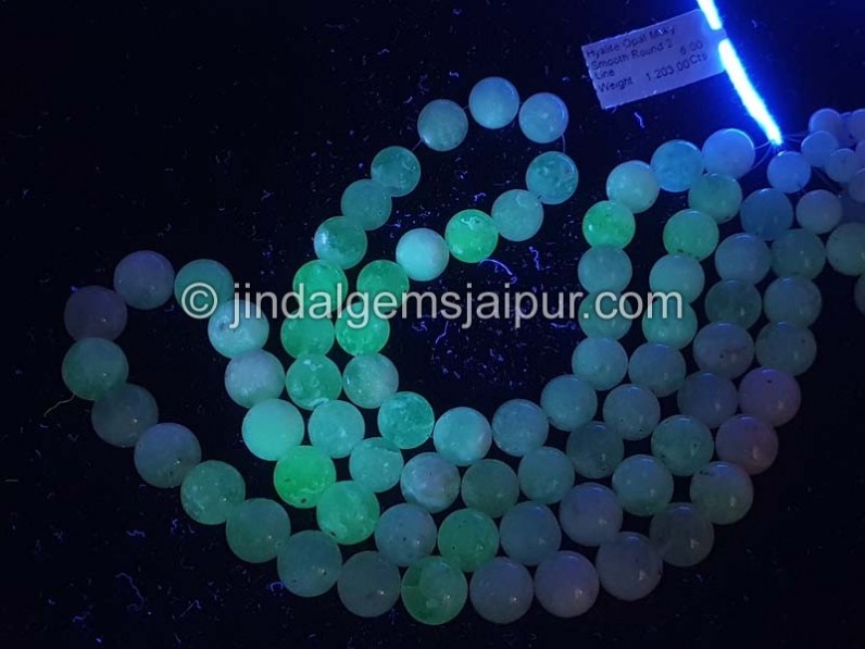 Hyalite Opal Milky Smooth Round Beads