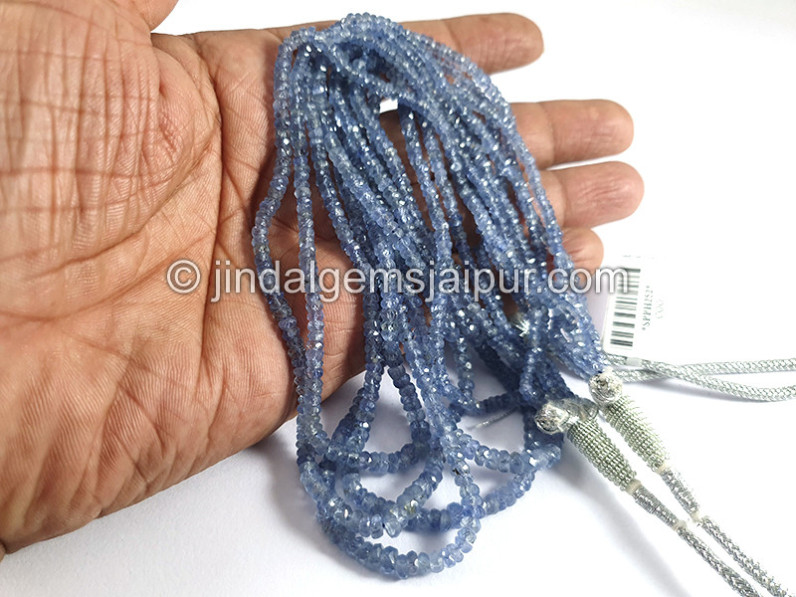 Blue Sapphire Burma Faceted Roundelle Shape Beads