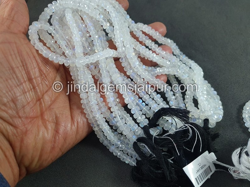 White Rainbow Faceted Roundelle Big Shape Beads