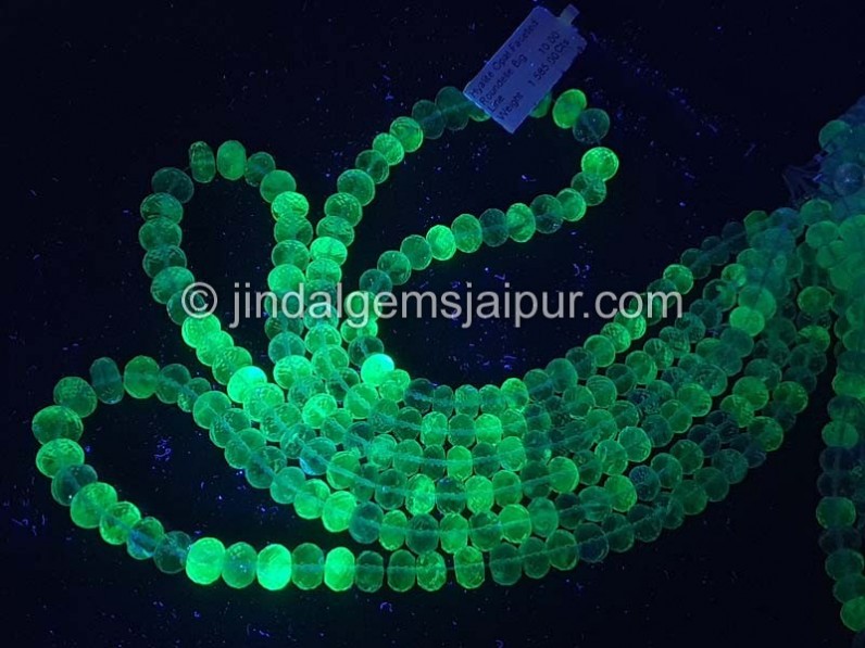 Hyalite Opal Faceted Roundelle Beads