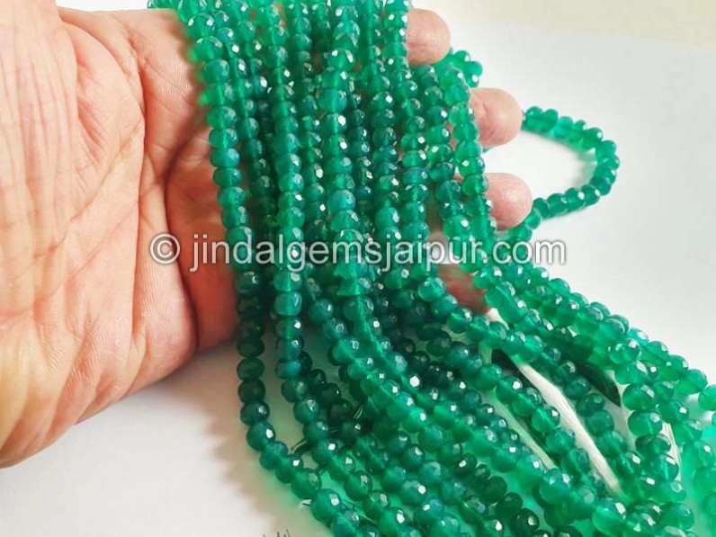 Green Onyx Faceted Roundelle Beads