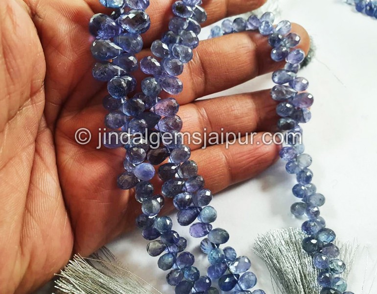 Bi Color Tanzanite Faceted Drops Beads