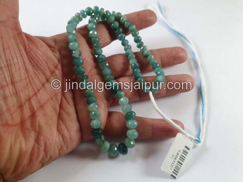 Grandidierite Big Faceted Roundelle Beads