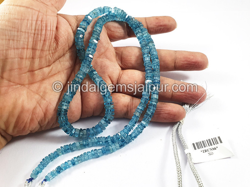 Blue Zircon Bolt Cut Shape Beads