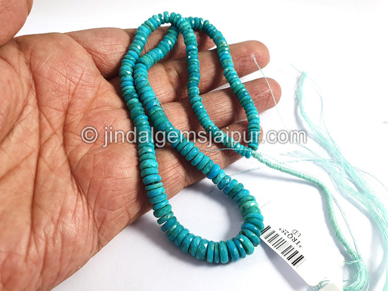 Turquoise Faceted Tyre Shape Small Beads