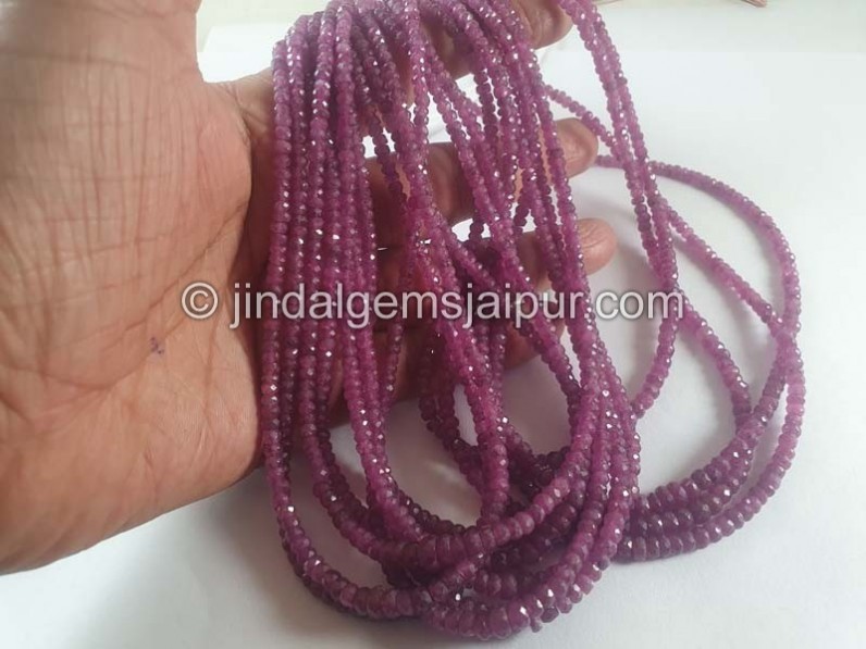 Ruby Natural Faceted Roundelle Beads