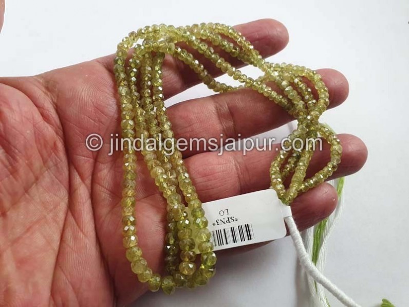 Sphene Faceted Roundelle Beads