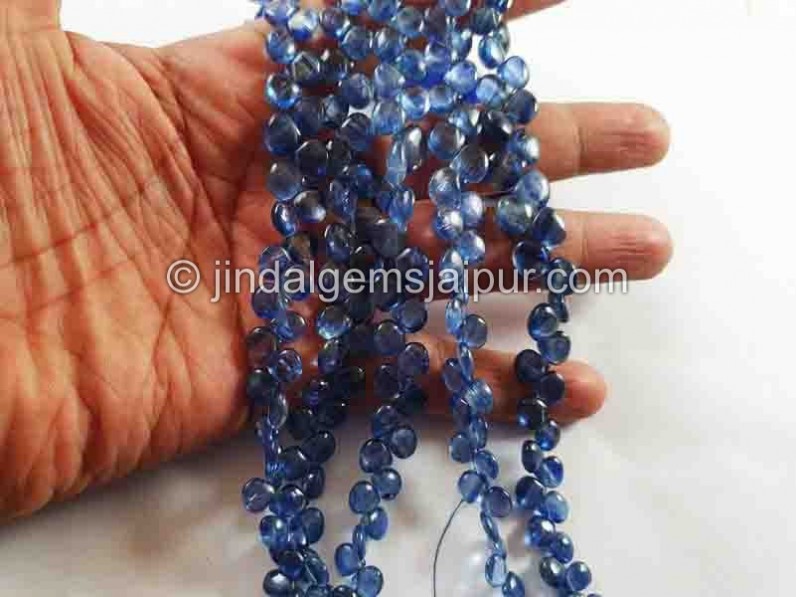 Kyanite Smooth Heart Beads