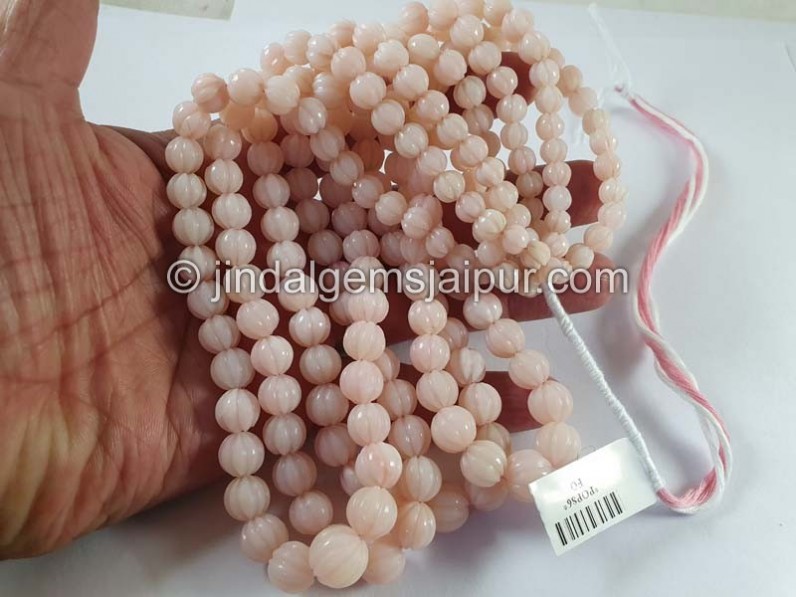 Pink Opal Carving Ball Beads