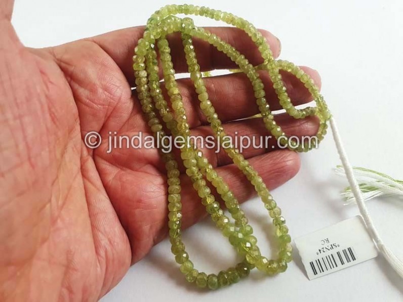 Sphene Faceted Roundelle Beads