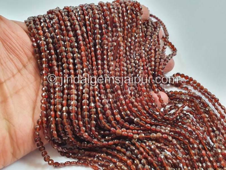 Spessartite Faceted Coin Beads