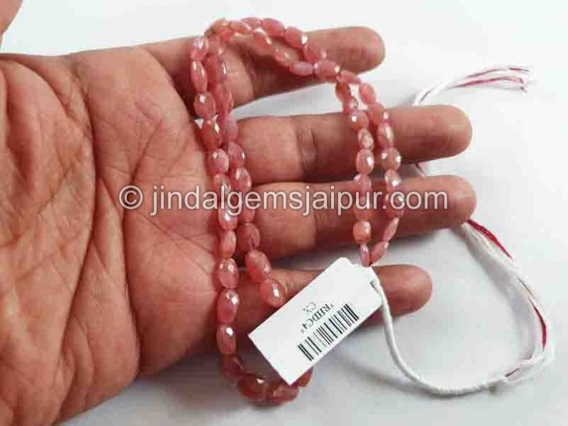 Rhodochrosite Faceted Oval Beads