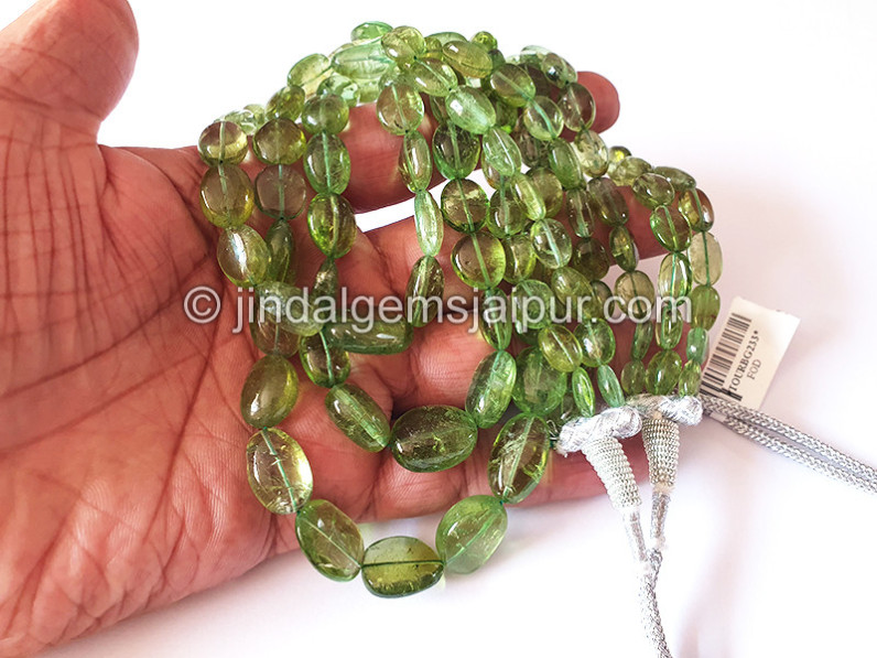 Green Tourmaline Smooth Nuggets Beads