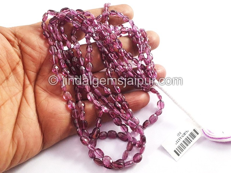 Rhodolite Garnet Faceted Oval Shape Beads