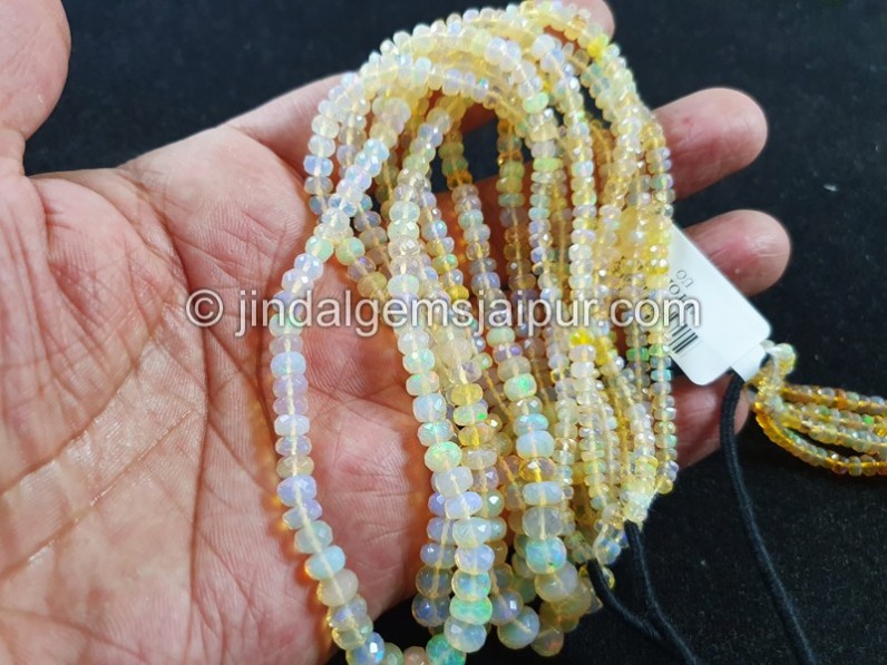 Yellow Ethiopian Faceted Roundelle Beads